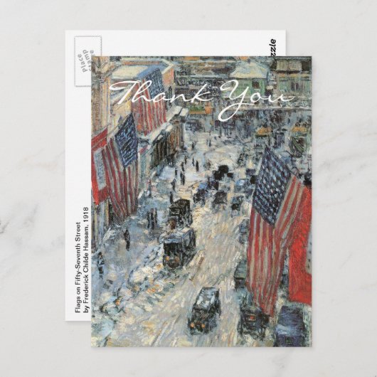 Flags on 57th Street by Frederick Childe Hassam Briefkaart (Voorkant / Achterkant)