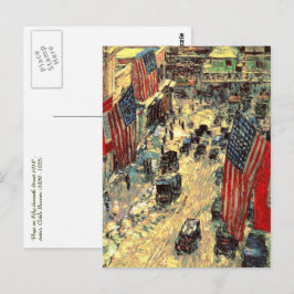 "Flags on 57th Street" door Childe Hassam Briefkaart