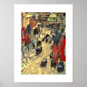 Flags on Fifty-Seventh Street by Childe Hassam Poster (Voorkant)