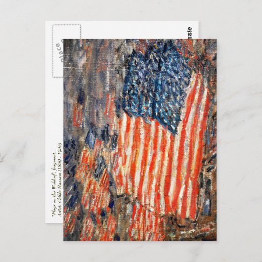 "Flags on the Waldorf" van Childe Hassam Briefkaart (Voorkant / Achterkant)