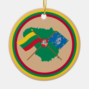 Flags van Litouwen en Alytus County, Wapens, Kaart Keramisch Ornament