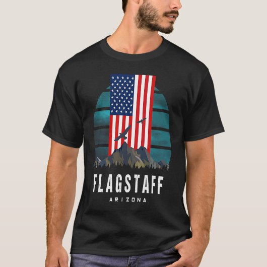 Flagstaff Arizona Amerikaanse  Retro Mounta T-shirt (Voorkant)