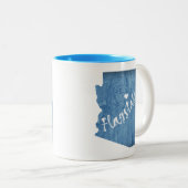 Flagstaff Arizona houtnerf Tweekleurige Koffiemok (Voorkant rechts)