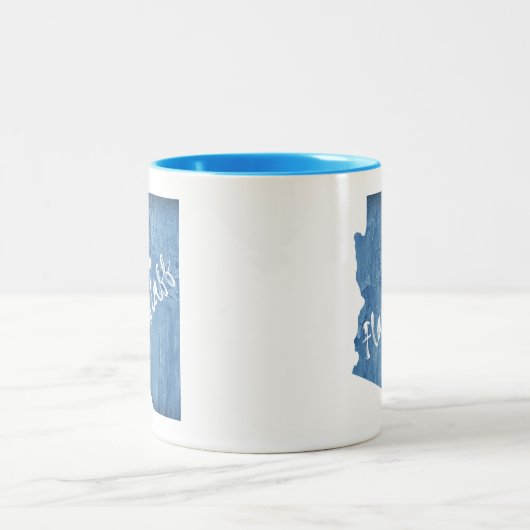 Flagstaff Arizona houtnerf Tweekleurige Koffiemok (Center)