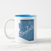 Flagstaff Arizona houtnerf Tweekleurige Koffiemok (Links)