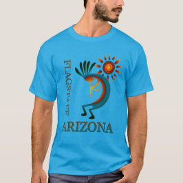 Flagstaff Arizona Kokopelli met Sun Blauwgroen T-shirt