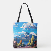 Flagstaff Arizona  Kunst Reizen Illustratie Tote Bag (Achterkant)