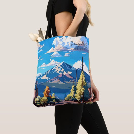 Flagstaff Arizona  Kunst Reizen Illustratie Tote Bag (Dichtbij)