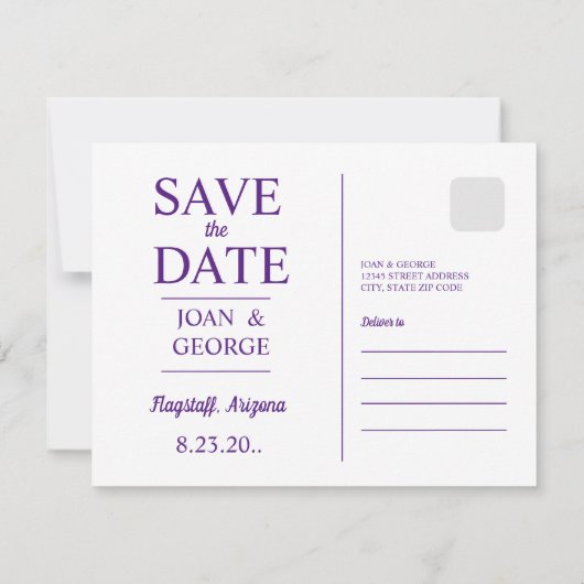 Flagstaff, Arizona, Reisbriefkaart, Save The Date (Achterkant)