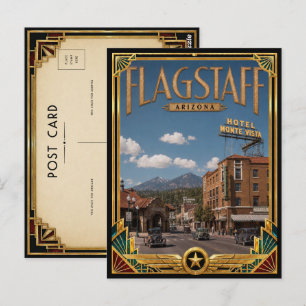 Flagstaff Arizona Vintage Art Deco Gouden Tijdperk Briefkaart