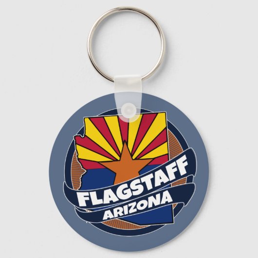 Flagstaff Arizona vlag barst sleutelhanger (Voorkant)