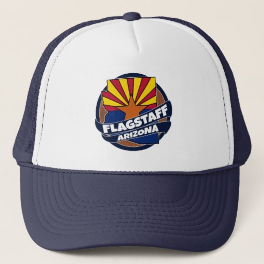 Flagstaff Arizona vlag barstte trucker hoed Trucker Pet (Voorkant)