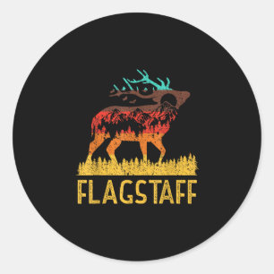 Flagstaff - liefde voor natuur vintage wandelen 70 ronde sticker