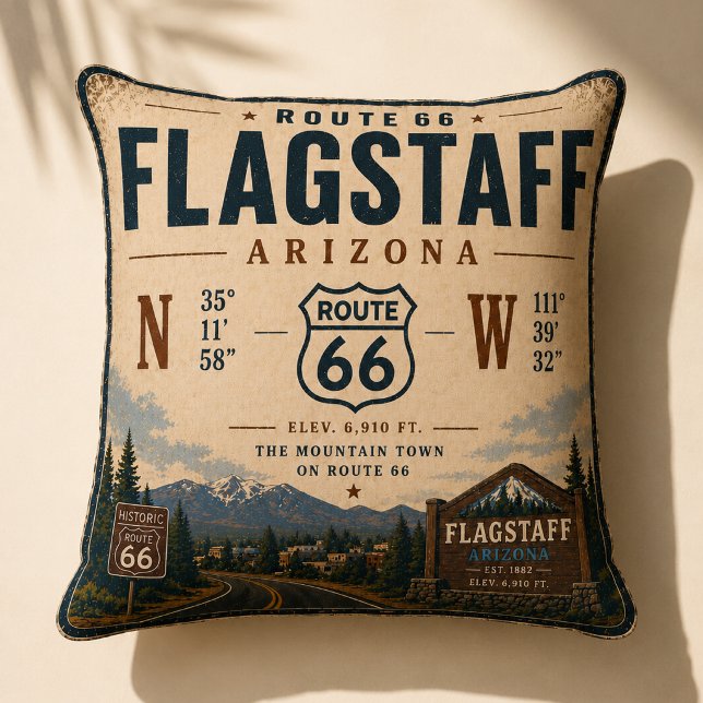 Flagstaff Route 66 Coördinaten Hut Kussen (Creator heeft geüpload)