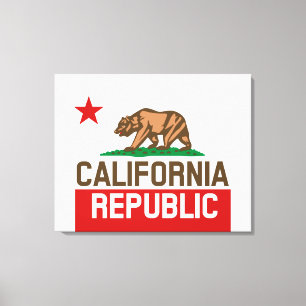 Flagster van de REPUBLIEK KLIFORNIË Canvas Afdruk