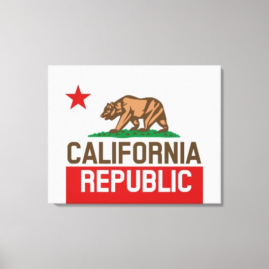 Flagster van de REPUBLIEK KLIFORNIË Canvas Afdruk (Voorkant)