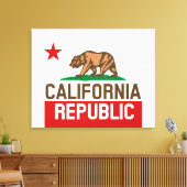 Flagster van de REPUBLIEK KLIFORNIË Canvas Afdruk (Insitu (Woonkamer))