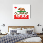 Flagster van de REPUBLIEK KLIFORNIË Canvas Afdruk (Insitu (Slaapkamer))