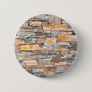 Flagstone natuursteen steen patroon bakstenen ronde button 5,7 cm