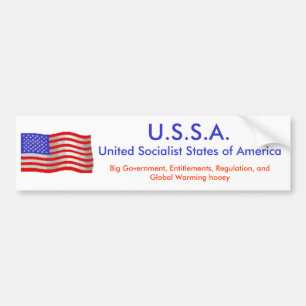 flagwave1, VS.S.A., Verenigde Socialistische State Bumpersticker