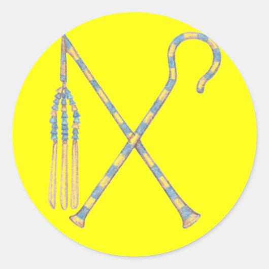 Flail en Crook Ronde Sticker (Voorkant)