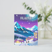 Flaine: Art Moderne in de besneeuwde Alpen Briefkaart (Staand voorkant)