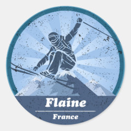 Flaine - Skiër Ronde Sticker
