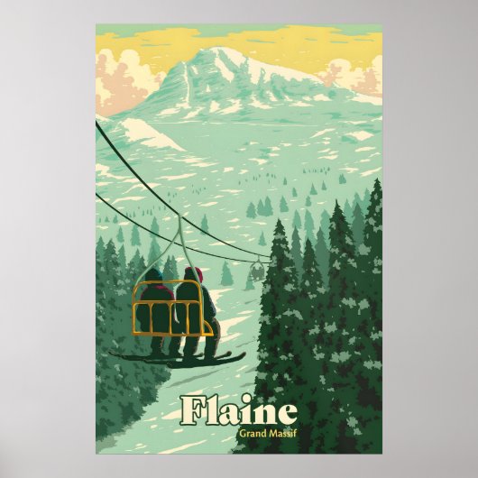 Flaine Skigebied Reisposter Poster (Voorkant)