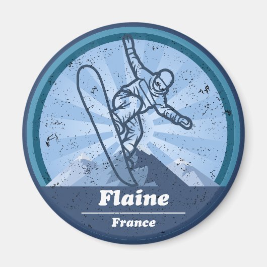 Flaine Skiresort - Snowboard Magneet (Voorkant)