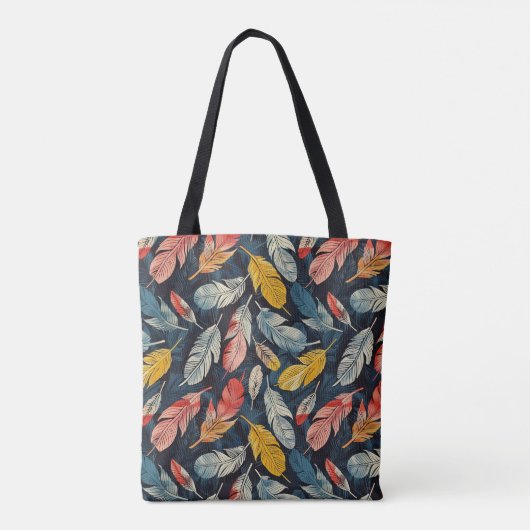 Flair met veren tote bag (Achterkant)