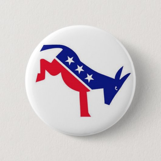 Flair Pin : Democraat Donkey Ronde Button 5,7 Cm (Voorkant)