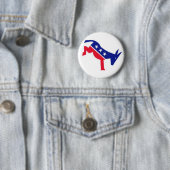 Flair Pin : Democraat Donkey Ronde Button 5,7 Cm (In situ)