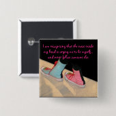 Flair voor haar vierkante button 5,1 cm (Voorkant /achterkant)