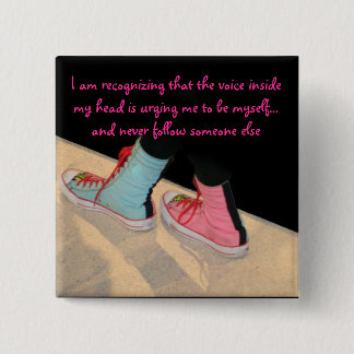 Flair voor haar vierkante button 5,1 cm