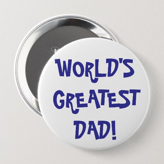 Flair - "WERELDGROOTSTE DAD!" Ronde Button 4,0 Cm (Voorkant /achterkant)