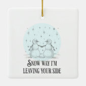 Flake on Holiday Party Snowmen Pun Christmas Ceram Keramisch Ornament (Achterkant)
