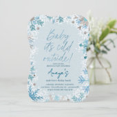 Flakes Frame Winter Birthday Bash Invitation Kaart (Staand voorkant)