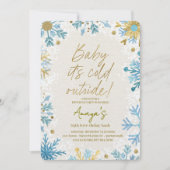 Flakes Frame Winter Birthday Bash Invitation Kaart (Voorkant)