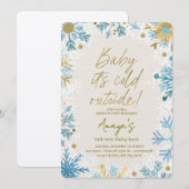 Flakes Frame Winter Birthday Bash Invitation Kaart (Voorkant / Achterkant)