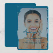 Flakes Frame Winter Birthday Bash Invitation Save The Date (Voorkant / Achterkant)