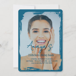 Flakes Frame Winter Birthday Bash Invitation Save The Date