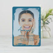 Flakes Frame Winter Birthday Bash Invitation Save The Date (Staand voorkant)