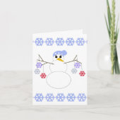 Flakey Snowman met Snowflake Ornamenten Feestdagen Kaart (Voorkant)
