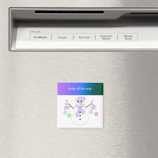 Flakie Snowman met Snowflakes Magneet (Insitu (Vaatwasser))