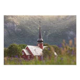 Flakstad Church Foto Afdruk