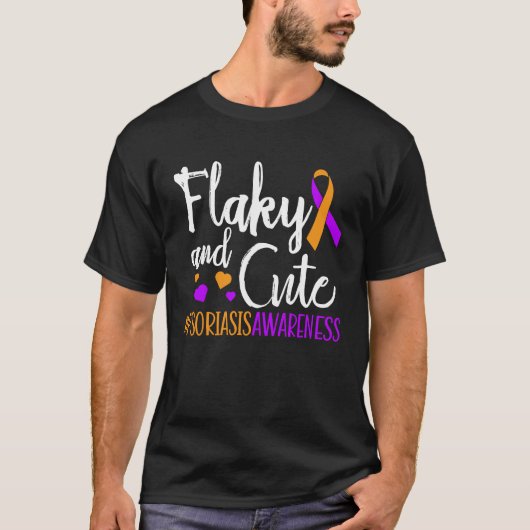 Flaky And Cute Psoriasis Warrior Psoriasis Awarene T-shirt (Voorkant)