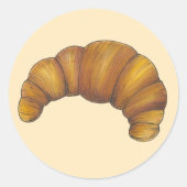 Flaky Buttery Croissant French Pastry Foodie Bread Ronde Sticker (Voorkant)