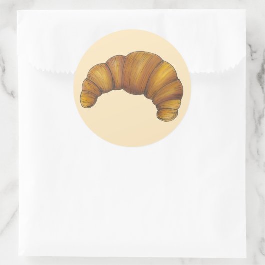 Flaky Buttery Croissant French Pastry Foodie Bread Ronde Sticker (Tas)
