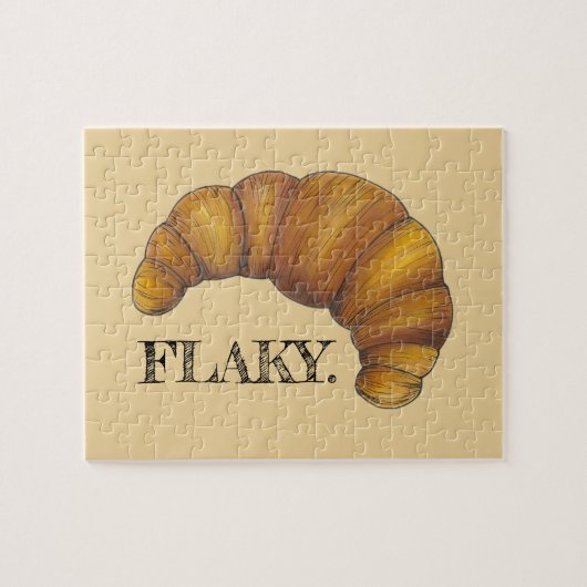 Flaky Buttery Croissant French Pastry Foodie Legpuzzel (Horizontaal)