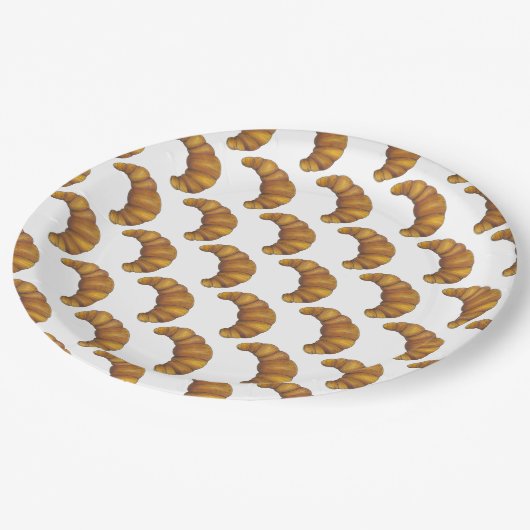 Flaky Buttery Croissant French Pastry Foodie Papieren Bordje (Gekanteld)